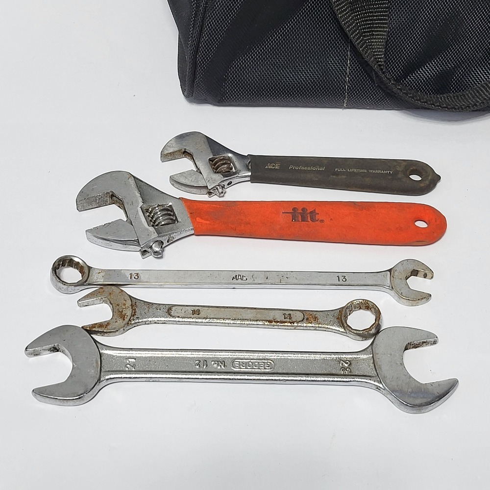 Masterforce Tool Bag with 11pc Wrench Set Craftsman Ace Fuller Gedore Mixed Lot* - Picture 3 of 8